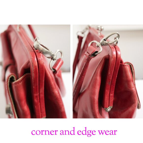 LATICO Red Leather Shoulder Bag Y2K Purse - Picture 5 of 10